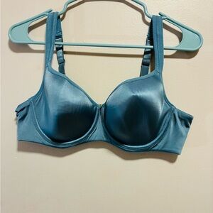Elegant Blue Satin Bra